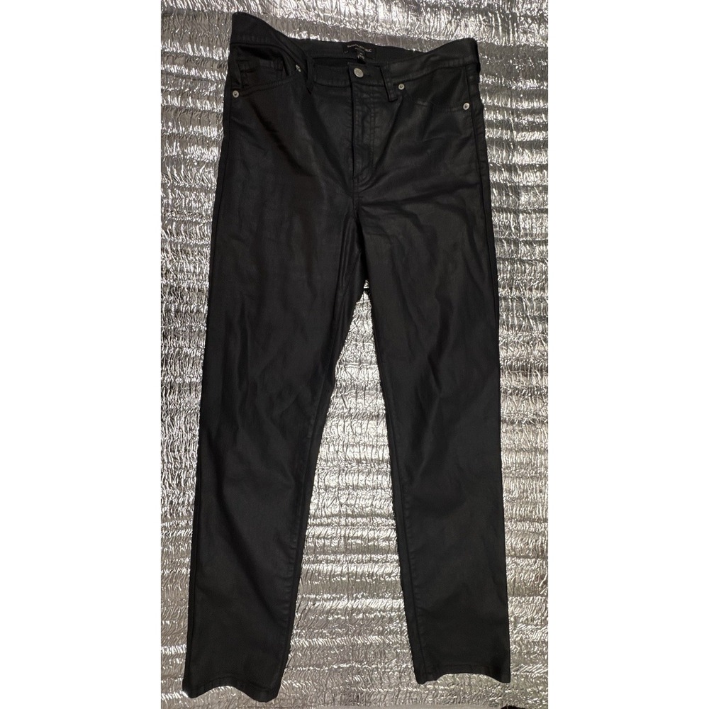 Banana Republic High Rise Slim Coated Jeans Women's 31/12 Tall Black Pants